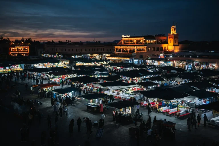 Jemaa el-Fna square in Marrakech at night