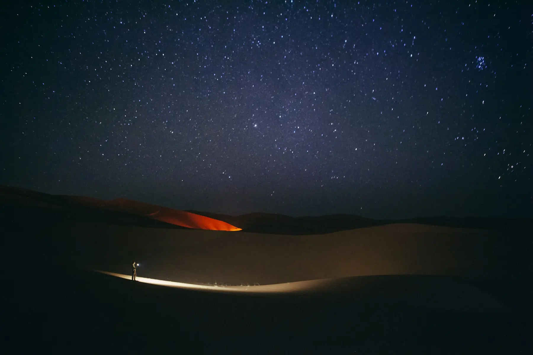 Night sky over the Merzouga dunes